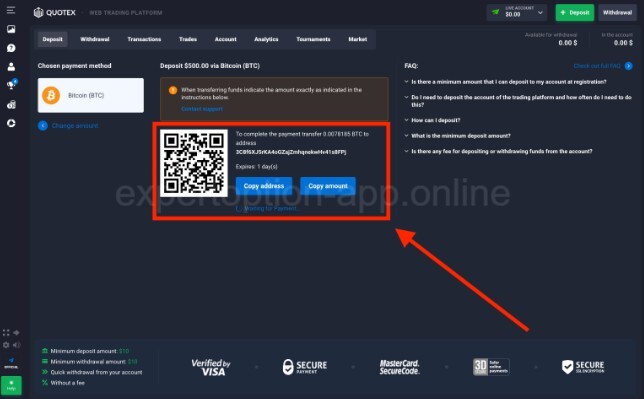 Quotex confirm payment